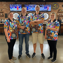 Load image into Gallery viewer, Funny Bull Colorful Graffiti Darts Shirt For Men Custom Darts Team Jersey Polo &amp; 1/4 Zip TDM6465