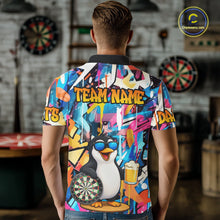 Load image into Gallery viewer, Funny Penguin Colorful Graffiti Darts Shirt For Men Custom Darts Team Jersey Polo &amp; 1/4 Zip TDM6466