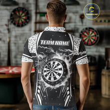 Load image into Gallery viewer, Personalized Thunder Lightning Dart Jersey For Men, Black White Darts Team Shirt Polo &amp; 1/4 Zip TDM4123