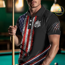 Load image into Gallery viewer, Personalized American Flag Billiard Shirt For Men Custom Grunge Vintage Patriotic Pool Team Jersey TDM4499
