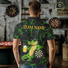 Load image into Gallery viewer, Black And Green Funny Alligator Darts Shirt For Men Custom Lightning Darts Team Jersey Outfit TDM5873