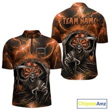 Load image into Gallery viewer, Orange Grim Reaper Dart Shirt With Pocket Option For Men Custom Dart Jersey TDM3962