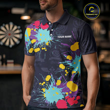 Load image into Gallery viewer, Colorful Paint Custom Dart Shirt With Pocket Option For Men, Darts Jersey TDM4133