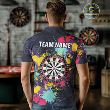 Load image into Gallery viewer, Colorful Paint Custom Dart Shirt With Pocket Option For Men, Darts Jersey TDM4133