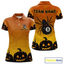 Load image into Gallery viewer, Personalized Funny Spider 8 Ball Pool Billiard Shirt For Women Custom Halloween Billiard Team Jersey TDM4511