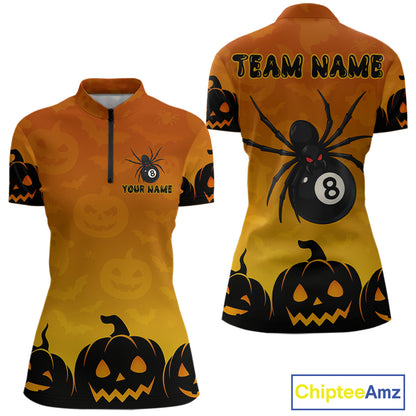 Personalized Funny Spider 8 Ball Pool Billiard Shirt For Women Custom Halloween Billiard Team Jersey TDM4511