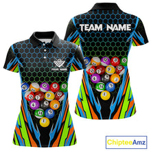 Load image into Gallery viewer, Colorful 3D Billiard Jersey For Women Custom Funny Pool Balls Billiard Team Shirt Polo &amp; 1/4 Zip TDM4933