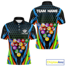 Load image into Gallery viewer, Colorful 3D Billiard Jersey For Men Custom Funny Pool Balls Billiard Team Shirt Polo &amp; 1/4 Zip TDM4933