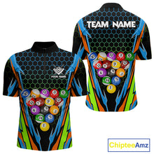 Load image into Gallery viewer, Colorful 3D Billiard Jersey For Men Custom Funny Pool Balls Billiard Team Shirt Polo &amp; 1/4 Zip TDM4933