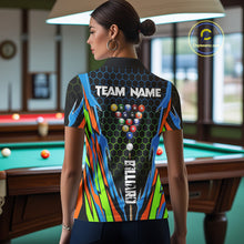 Load image into Gallery viewer, Colorful 8 Ball Billiard Jersey For Women Custom 8 Ball Pool Team Shirt Billiard Polo &amp; 1/4 Zip TDM4934