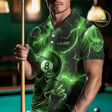 Load image into Gallery viewer, Green Grim Reaper 8 Ball Billiard Shirt For Men Custom Funny Thunder Lightning Pool Team Jersey TDM4936