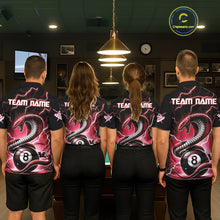 Load image into Gallery viewer, Red 8 Ball Lightning Thunder Cobra Snake Billiard Shirt For Men Custom Pool Team Jersey TDM5874