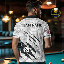 Load image into Gallery viewer, Personalized Funny Scratch 8 Ball Pool Billiard Polo, 1/4 Zip For Men Custom Team Billiard Jersey TDM4147