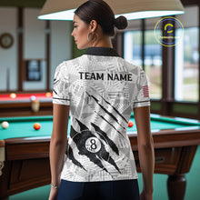 Load image into Gallery viewer, Personalized Funny Scratch 8 Ball Pool Billiard Polo, 1/4 Zip For Women Custom Team Billiard Jersey TDM4147