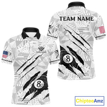 Load image into Gallery viewer, Personalized Funny Scratch 8 Ball Pool Billiard Polo, 1/4 Zip For Men Custom Team Billiard Jersey TDM4147