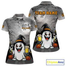 Load image into Gallery viewer, Funny Ghostly Beer Halloween Billiard Shirt For Women Custom Halloween Gifts For Pool Player TDM4947