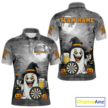 Load image into Gallery viewer, Funny Ghostly Beer Halloween Darts Shirt For Men Custom Halloween Gifts For Darts Lover TDM4948