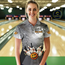 Load image into Gallery viewer, Funny Bowling Halloween Shirt For Women Custom Halloween Bowling Jersey Team Polo &amp; 1/4 Zip TDM4949