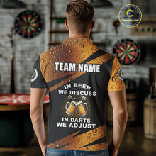 Load image into Gallery viewer, In Beer We Discuss Funny Dart Shirts For Men Custom Beer Dart Jersey Team Polo &amp; Quarter Zip TDM3845