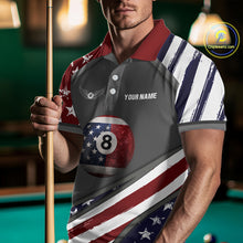 Load image into Gallery viewer, Patrioitc 8 Ball Pool Men Billiard Polo &amp; 1/4-Zip Shirt Personalized Billiard Team Jersey NYN2376