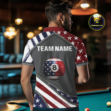 Load image into Gallery viewer, Patrioitc 8 Ball Pool Men Billiard Polo &amp; 1/4-Zip Shirt Personalized Billiard Team Jersey NYN2376