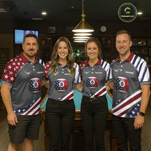 Load image into Gallery viewer, Patrioitc 8 Ball Pool Men Billiard Polo &amp; 1/4-Zip Shirt Personalized Billiard Team Jersey NYN2376