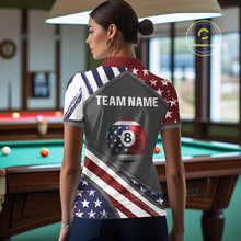 Load image into Gallery viewer, Patrioitc 8 Ball Pool Women Billiard Polo &amp; 1/4-Zip Shirt Personalized Billiard Team Jersey NYN2376