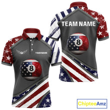 Load image into Gallery viewer, Patrioitc 8 Ball Pool Men Billiard Polo &amp; 1/4-Zip Shirt Personalized Billiard Team Jersey NYN2376