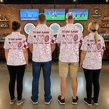 Load image into Gallery viewer, Aim Love Darts Custom Red Argyle Women Darts Polo &amp; 1/4 Shirts, Funny Darts Shirts Darts Team Jersey TDM5661