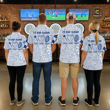 Load image into Gallery viewer, Aim Love Darts Custom Blue Argyle Women Darts Polo &amp; 1/4 Shirts, Funny Darts Shirts Dart Team Jersey TDM5663
