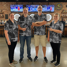 Load image into Gallery viewer, Custom Grunge Grey Camo Arrow Darts Shirts For Men, Retro Darts Jersey Team Polo &amp; 1/4 Zip TDM5665