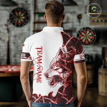 Load image into Gallery viewer, Red Thorny Camo Wolf Dart Shirts For Men Custom Camouflage Darts Jersey Team Polo &amp; 1/4 Zip Shirt TDM5666