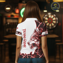 Load image into Gallery viewer, Red Thorny Camo Wolf Dart Shirts For Women Custom Camouflage Darts Jersey Team Polo &amp; 1/4 Zip Shirt TDM5666