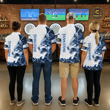 Load image into Gallery viewer, Blue Thorny Camo Wolf Dart Shirts For Men Custom Camouflage Darts Jersey Team Polo &amp; 1/4 Zip Shirt TDM5667