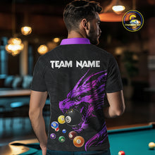 Load image into Gallery viewer, Personalized Purple Black Dragon Billiard Balls Pool Shirts For Men, Billiard League Team Jerseys TDM3851