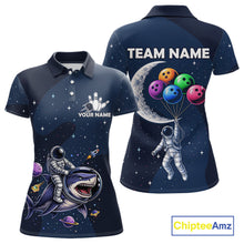 Load image into Gallery viewer, Custom Astronaut Galaxy Funny Bowling Jersey For Women, Bowling Polo &amp; Quarter Zip Team Shirts TDM6273