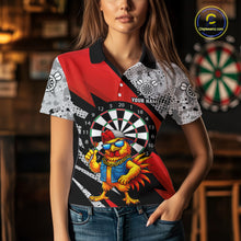 Load image into Gallery viewer, Personalized Rooster Funny Darts Shirt For Women Custom Darts Team Jersey Polo &amp; 1/4 Zip |Red TDM6280