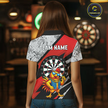 Load image into Gallery viewer, Personalized Rooster Funny Darts Shirt For Women Custom Darts Team Jersey Polo &amp; 1/4 Zip |Red TDM6280