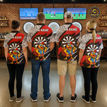 Load image into Gallery viewer, Personalized Rooster Funny Darts Shirt For Women Custom Darts Team Jersey Polo &amp; 1/4 Zip |Red TDM6280