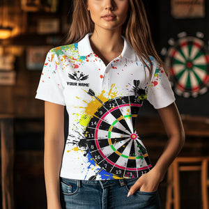 Funny Dartboards Colorful Paint Aim Shoot Swear Repeat Darts Shirt For Women Custom Darts Team Jersey TDM1585