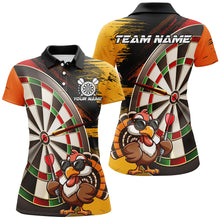 Load image into Gallery viewer, Funny Turkey Darts Polo &amp; 1/4 Zip Shirt For Women Custom Thanksgiving Dart Shirts Gift, Dart Jerseys TDM2695