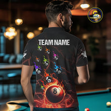 Load image into Gallery viewer, Personalized Funny Colorful Fire Flame 8 Ball Billiard Shirt For Men Custom Pool Team Jersey |Red TDM4966