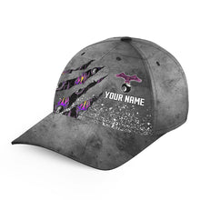 Load image into Gallery viewer, Custom Ball 8 Grey Grunge Billiard Caps Hats, Personalized Name Billiard Baseball Caps For Player TDM0703