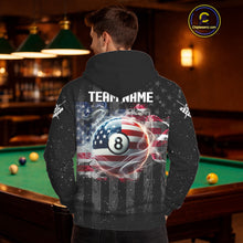 Load image into Gallery viewer, American Flag Smoke Billiard Hoodie For Men And Women Custom Patriotic 8 Ball Hoodie Team Jersey TDM5692