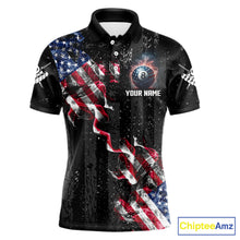 Load image into Gallery viewer, Custom US Flag Smoke 8 Ball Pool Billiard Shirt For Men, 3D Patriotic Billiard Team Jersey TDM5692