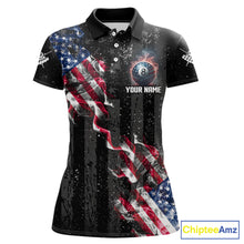 Load image into Gallery viewer, Custom US Flag Smoke 8 Ball Pool Billiard Shirt For Women, 3D Patriotic Billiard Team Jersey TDM5692
