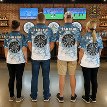 Load image into Gallery viewer, Personalized Blue Grunge Darts Jerseys For Men Custom Darts Team Shirts Polo &amp; Quarter Zip TDM5895