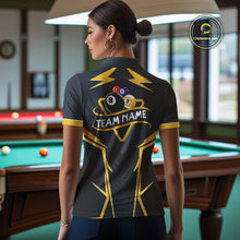 Load image into Gallery viewer, Billiard Jersey For Women Custom Polo &amp; 1/4 Zip Billiard Team Shirt, 8 &amp; 9 Ball Pool Shirt|Yellow TDM4330