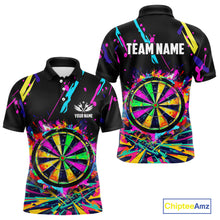 Load image into Gallery viewer, Colorful Neon Darts Shirts For Men Custom Darts Jerseys Polo &amp; 1/4 Zip, Darts Team Shirt TDM3878