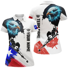 Load image into Gallery viewer, Personalized Eagle Texas Flag Billiard Player Shirts For Women Custom Patriotic Billiard Jerseys TDM1602